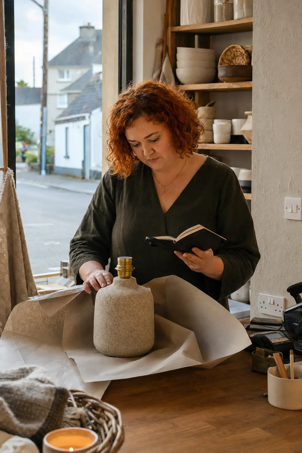 A Newbridge business owner reviewing their website