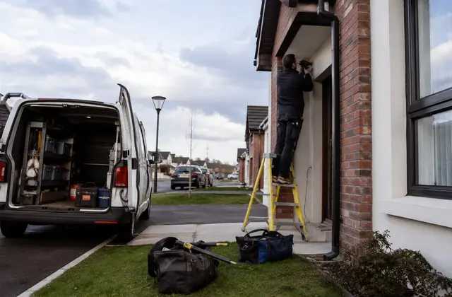 Tradesperson working at a Kildare commuter home