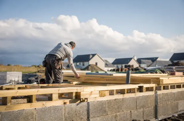 Tradesperson at a new-build home in Co. Meath
