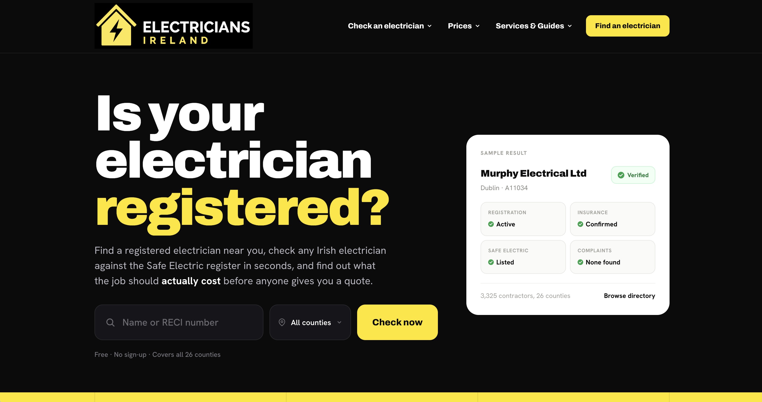 electriciansinireland.ie desktop